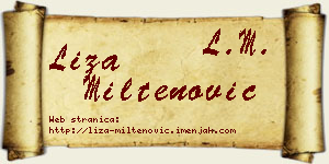 Liza Miltenović vizit kartica